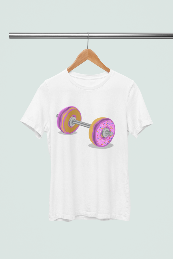 Unisex Funny Gym T-shirt – Donut Dumbbell