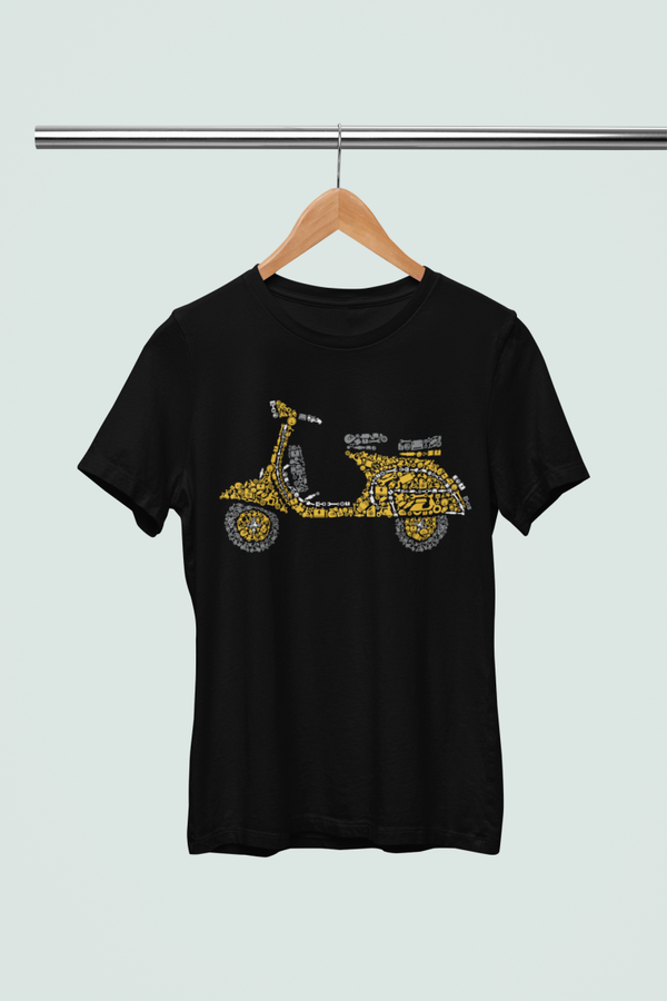 Unisex  T-shirt – Retro Scooter Grafische Print, Urban Design