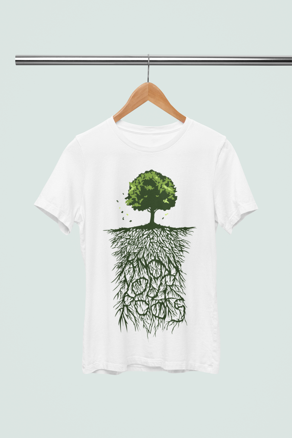 Unisex  T-shirt – Boom met Wortelstructuur Grafische Print