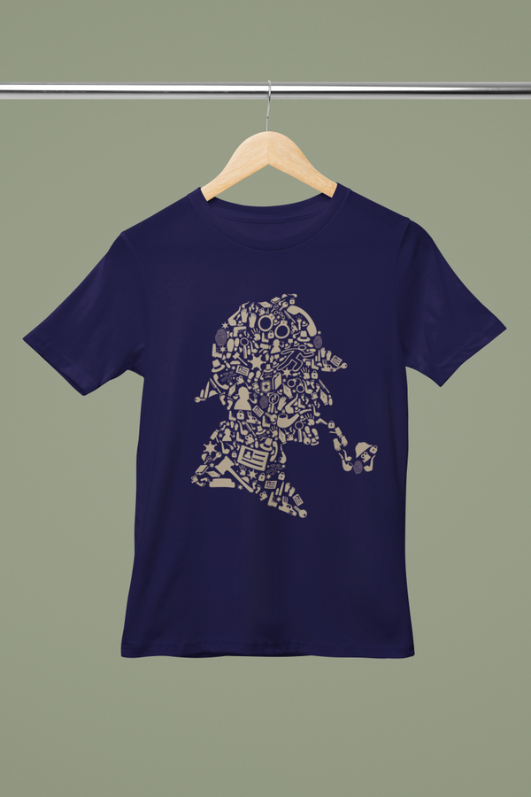 Unisex T-shirt met Grafische Print – Rennende Mens Silhouet van Iconen