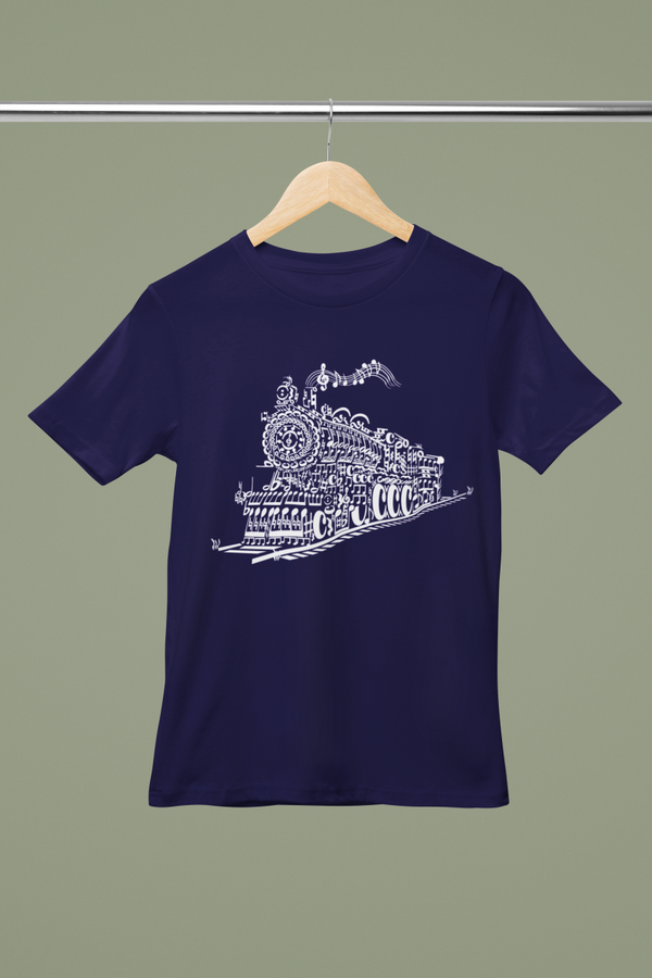 Unisex T-shirt Zwart – Muzikale Locomotief Design