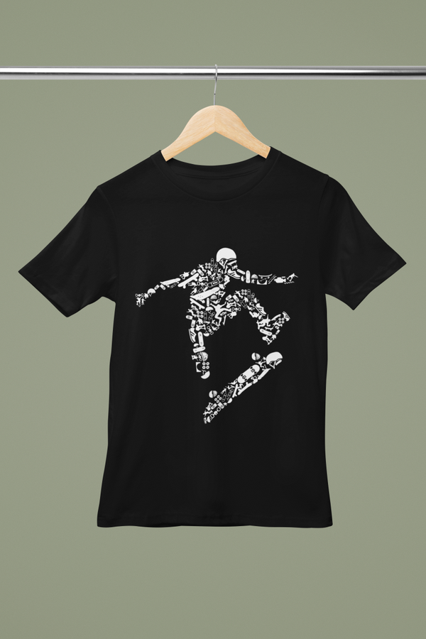Unisex T-shirt met Skateboarder Graphic Design