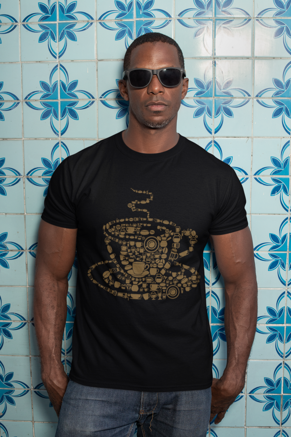 Unisex T-shirt met Creatief Koffie Design