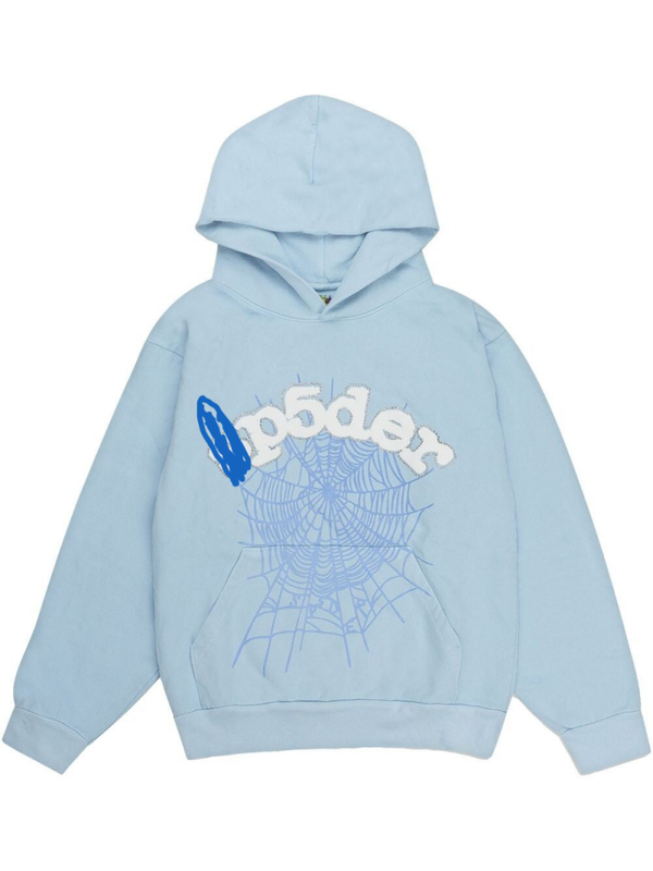 sp5der hoodie baby blue