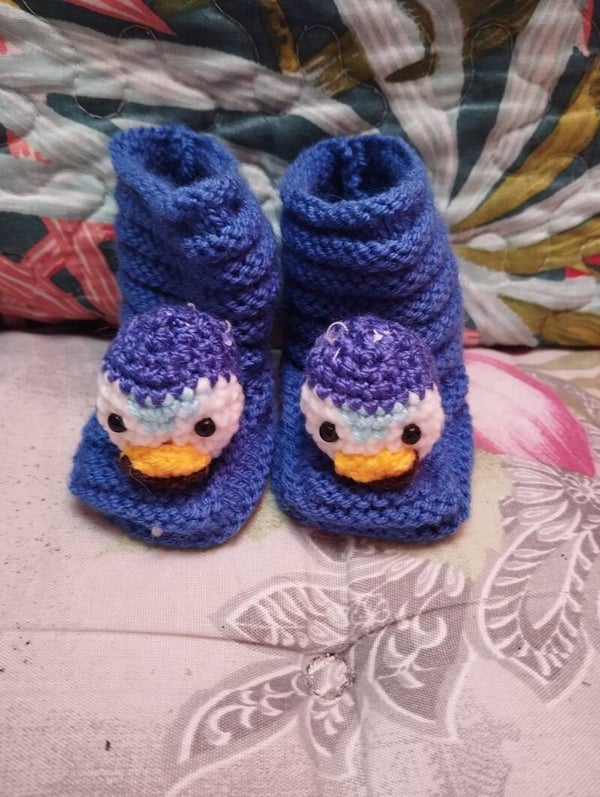 les chaussons canard bleu