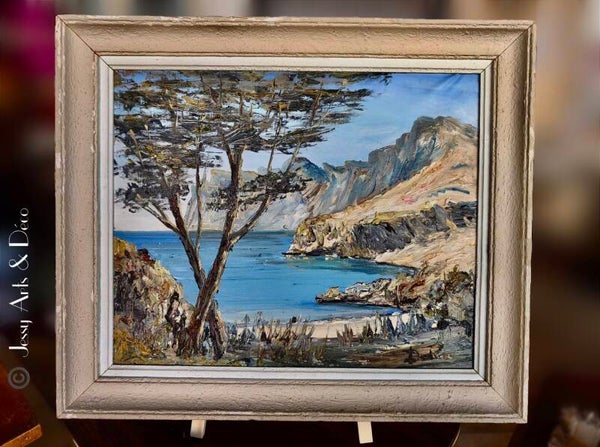 Huile sur toile – Paysage de calanque méditerranéenne