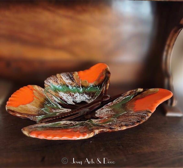 🦋 Grande coupe papillon en céramique de Vallauris – Vintage