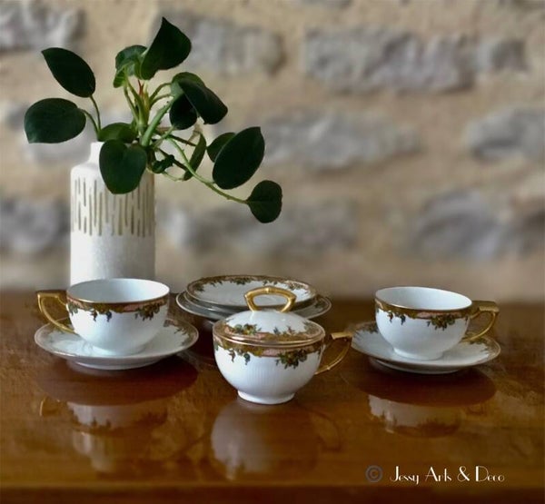 Service à thé en porcelaine de Limoges