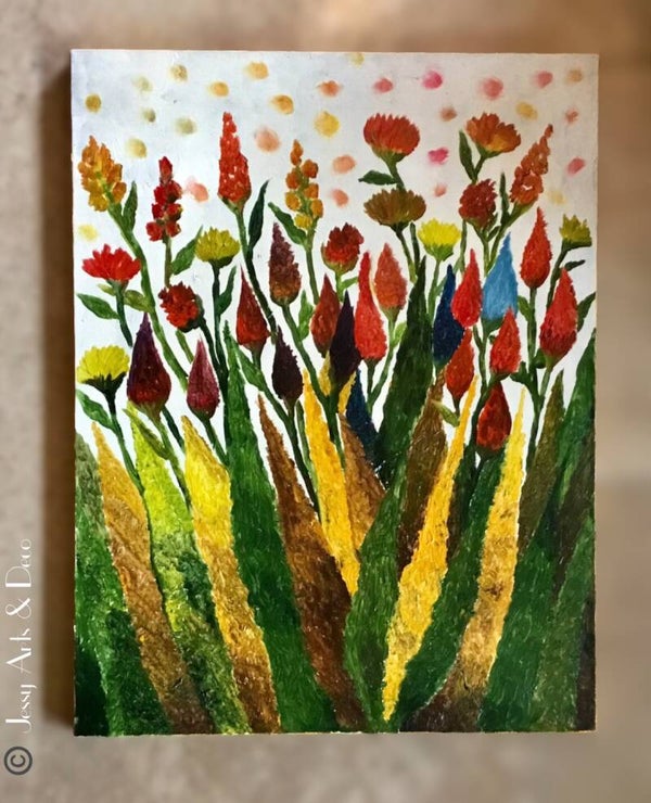 Tableau "Fleurs et pollen"
