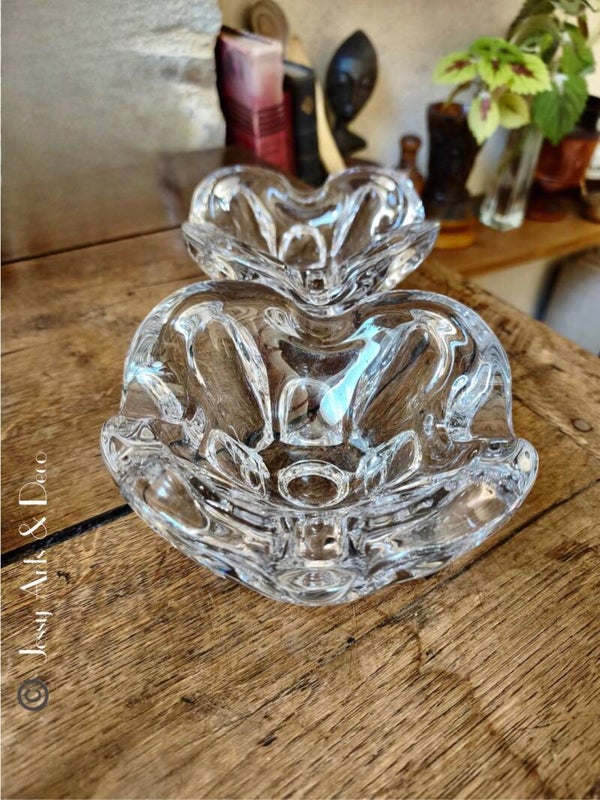 Paire de cendriers en cristal de  "Bayel"