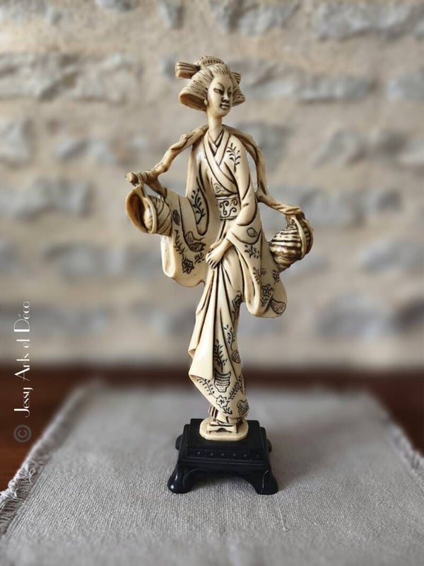 🎎 Statuette japonaise au kimono – 45 cm