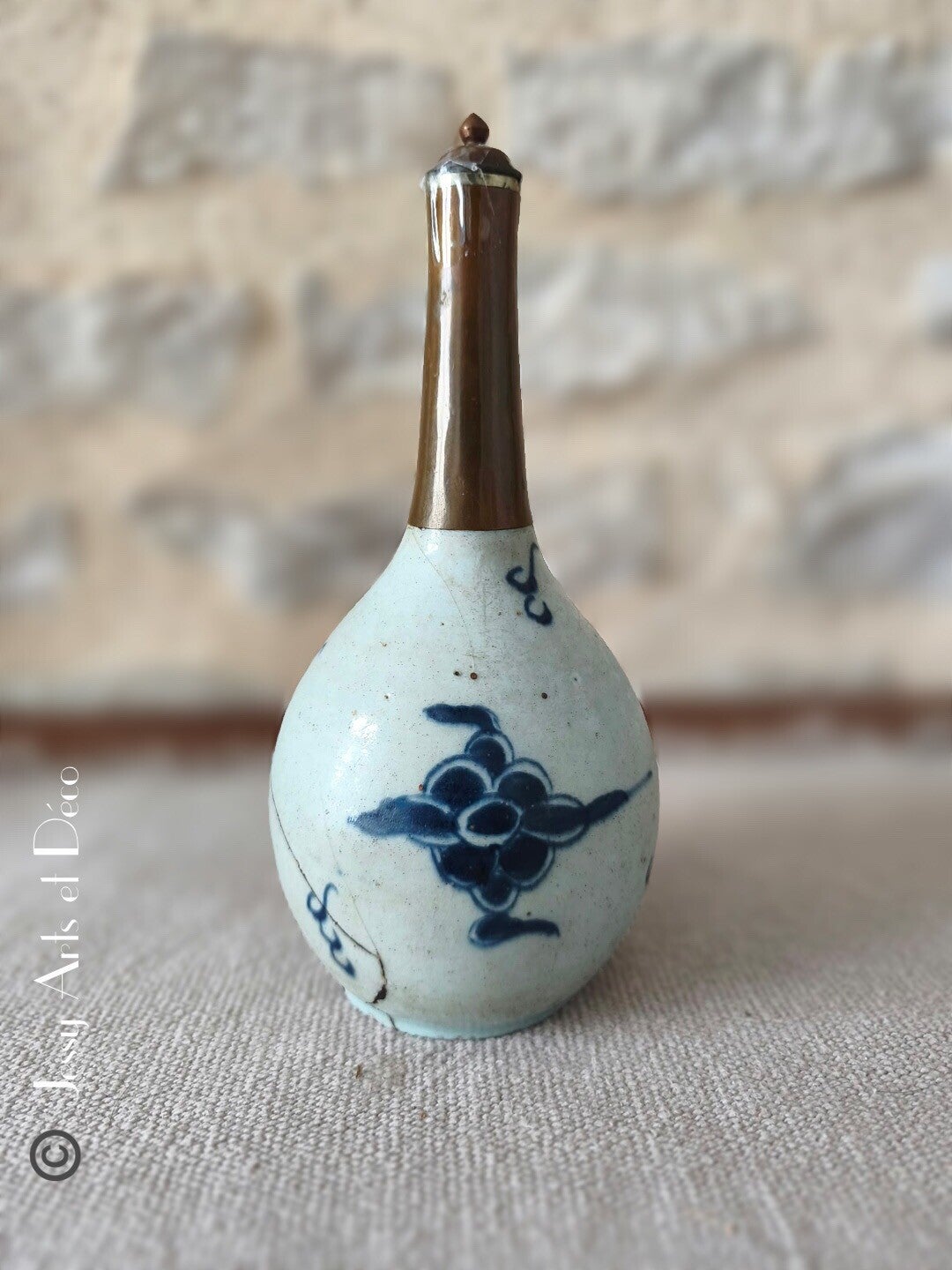 ♟️Bouteille à saké Tokkuri ancienne – Japon époque Edo XIXe – H20cm