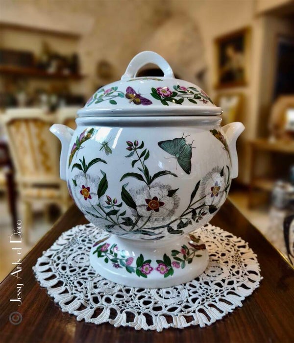 🍲 Grande Soupière Vintage en Faïence Anglaise – Portmeirion « The Botanic Garden »