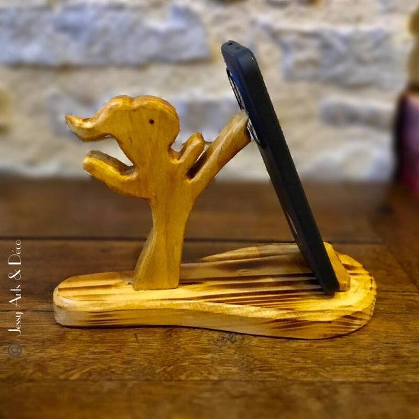 Support téléphone en bois  - KARATEKA
