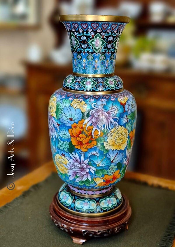 Grand vase cloisonné