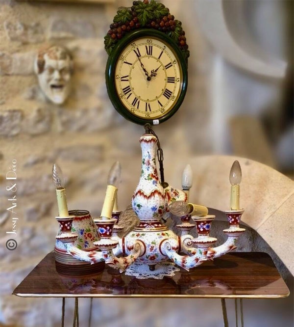 Lustre en céramique + Pied de lampe
