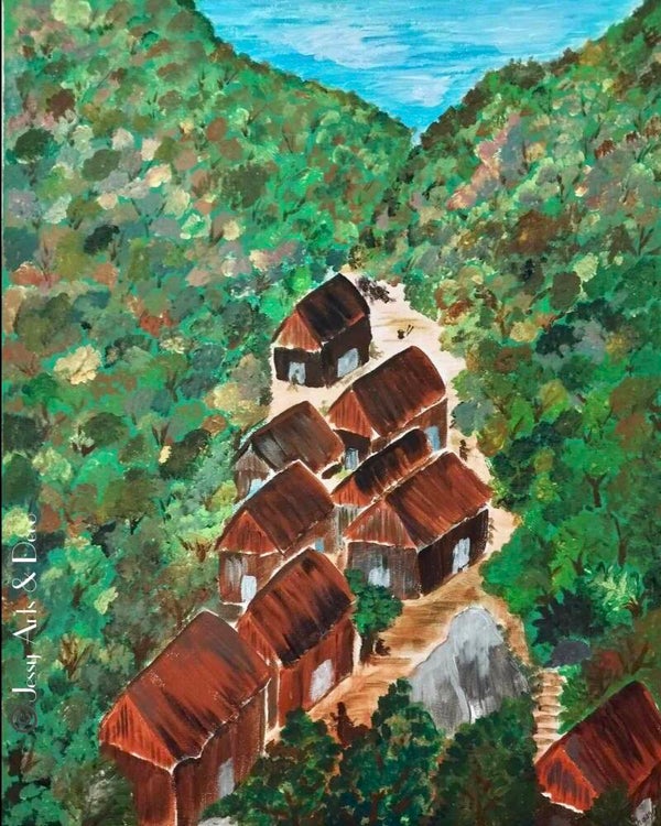 Tableau "Village Zafimaniry"