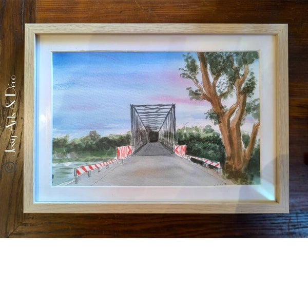 Aquarelle " Le pont d'Agnalabe"