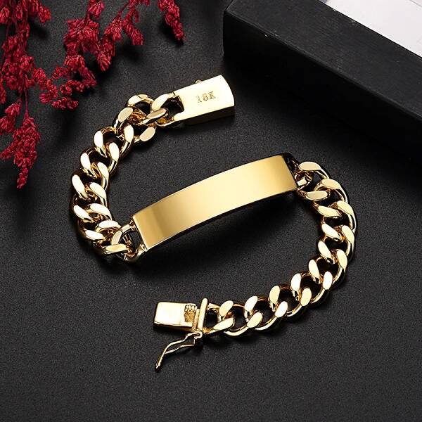 Bracelets gourmette chaîne en placage or 18 carats