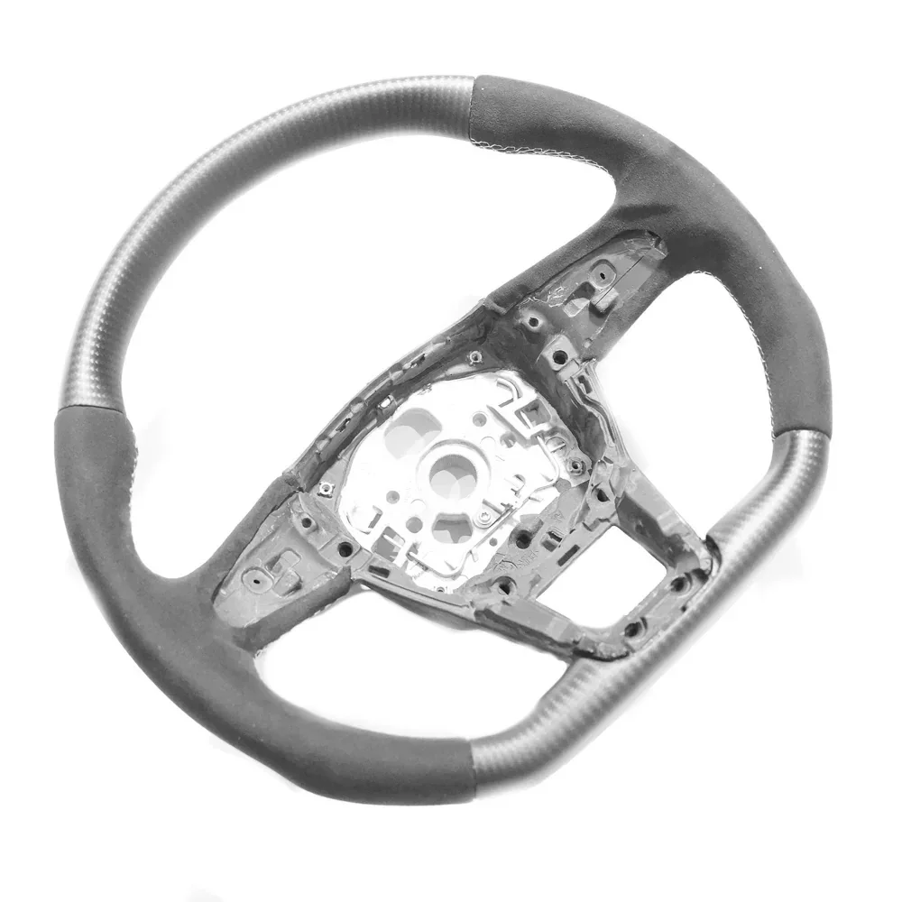 AUDI RS6/RS7 C8 MATTE CARBON FIBRE & ALCANTARA FLAT BOTTOM CUSTOM STEERING WHEEL