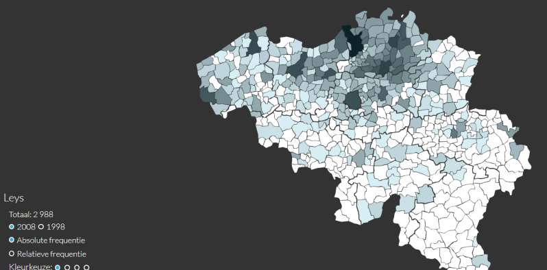 Verspreiding "Leys" in België