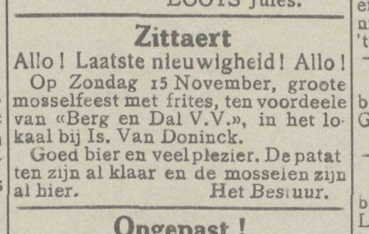 Krantenartikel 14/11/1936 Meerhoutenaer