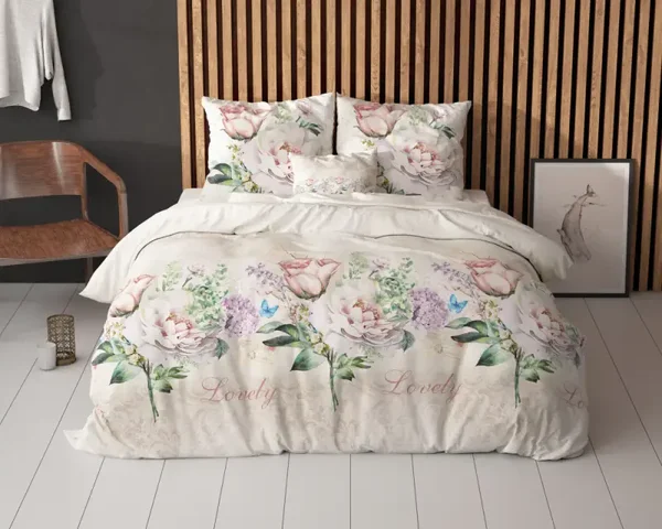 Bettbezug Lovely Flower Beige 200 x 220
