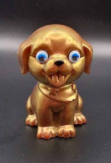 Bronze Puppy with Blue Eyes