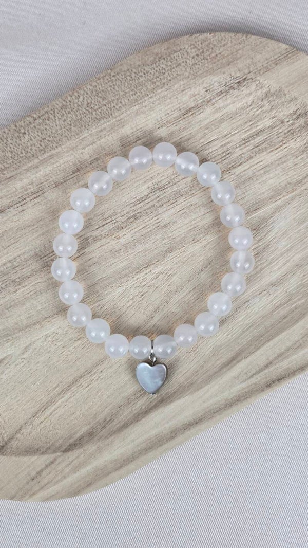 Witte Calchedoon & Schelp hartje