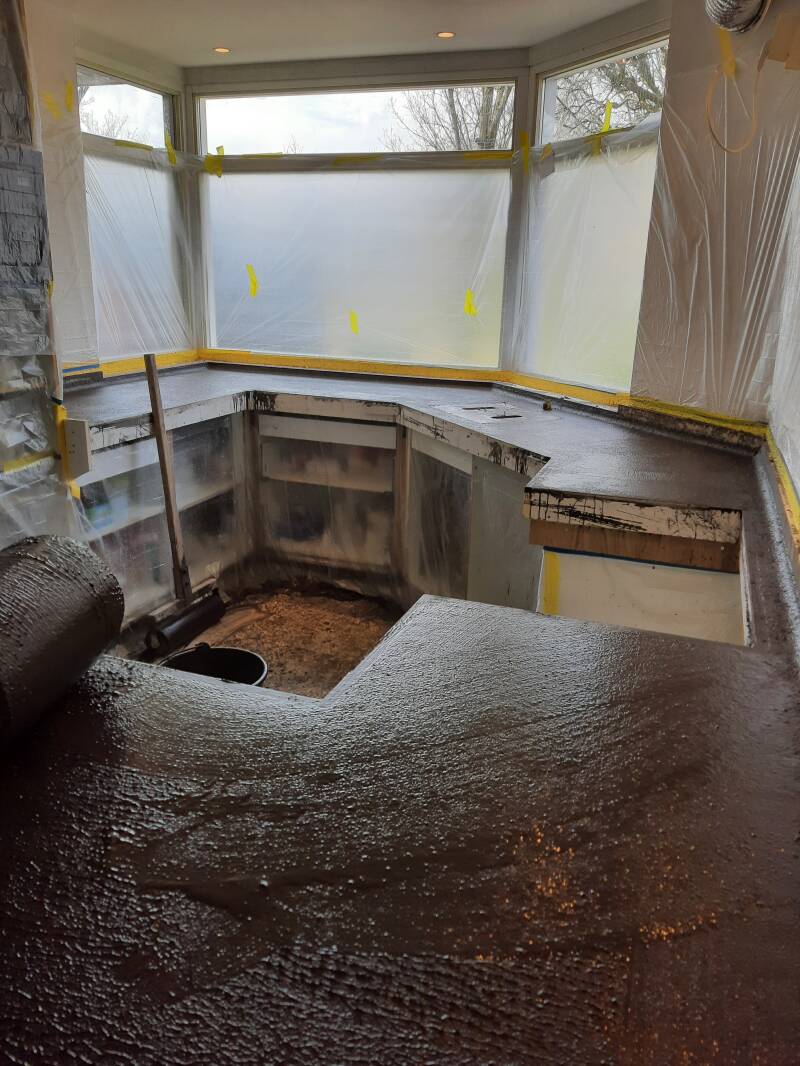 Keuken werkblad terrazzo storten