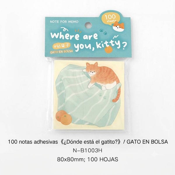 BLOC DE NOTAS 100 PÁGINAS GATO 005