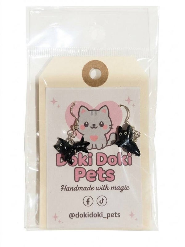 PENDIENTES BAÑO DE PLATA "GATO"(005)
