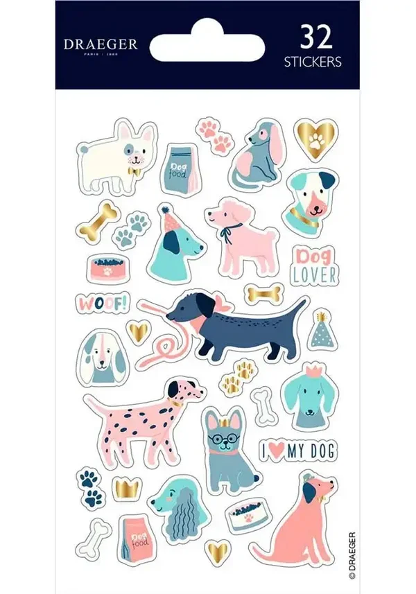 STICKER PERROS MULTICOLOR PASTEL DRAEGER