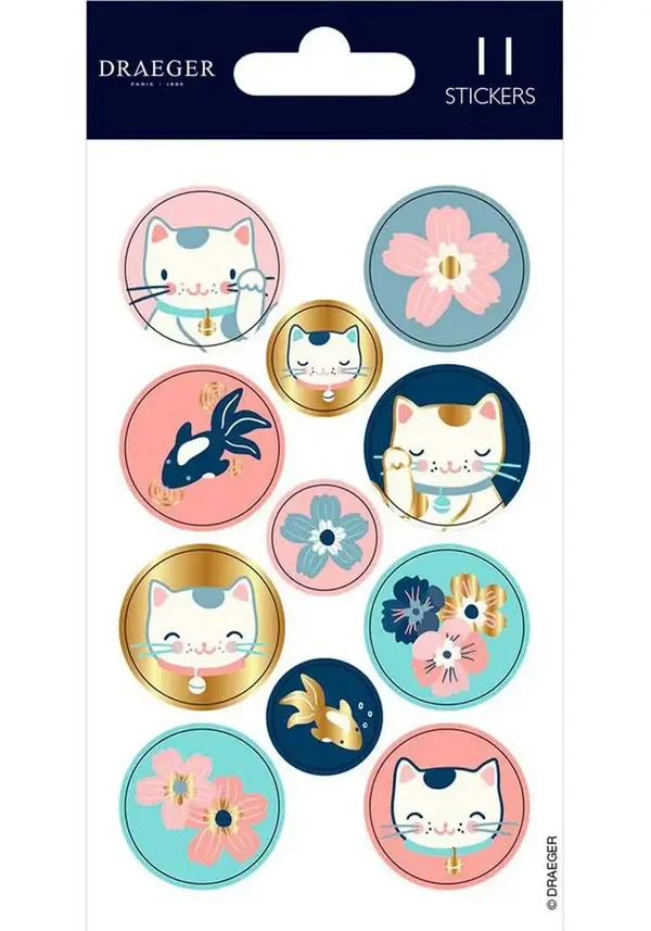 PEGATINAS DRAEGER GATO JAPÓN 11U
