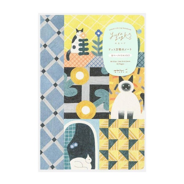 ゆるログネコ柄/YURU LOG NOTEBOOK (B6) CAT GATO