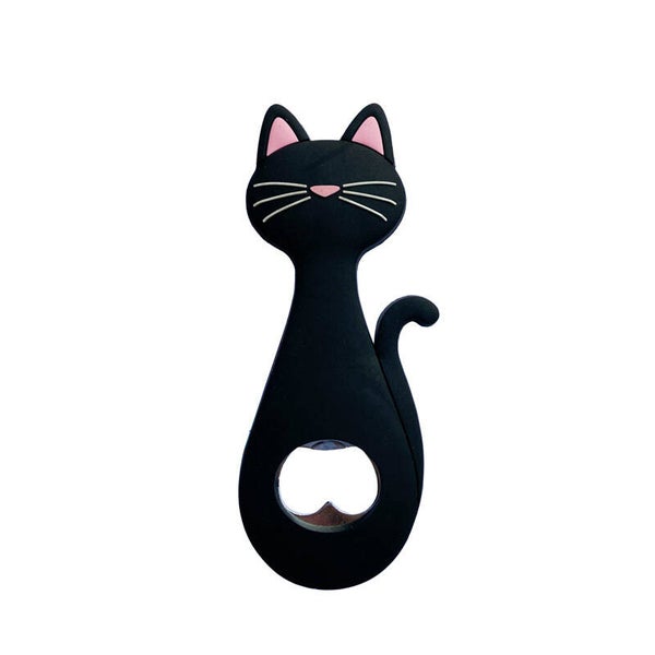 ABREBOTELLAS CURIOUS CAT NEGRO GATO