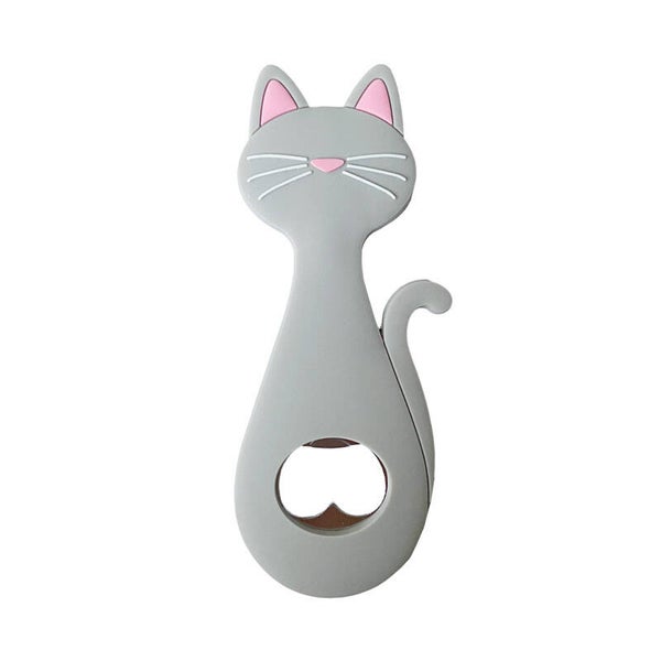 ABREBOTELLAS CURIOUS CAT GRIS GATO