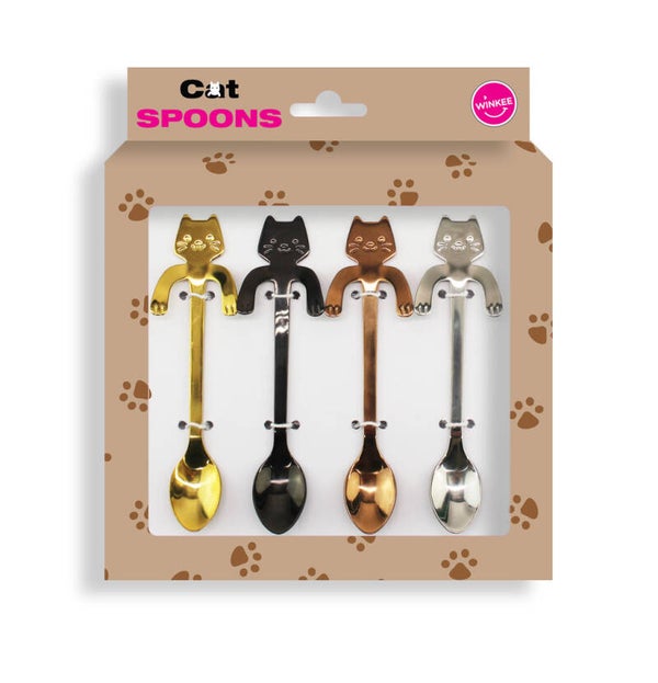 JUEGO DE CUATRO CUCHARAS DE CAFEMODELO KITTY GATO / KITTY COFFEE SPOON SET OF 4