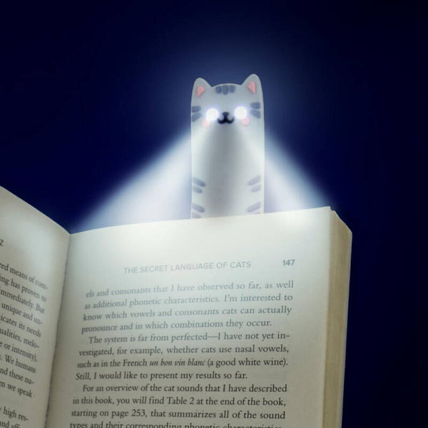 LUZ DE LECTURA Y MARCAPÁGINAS DE GATO / READING LIGHT AND BOOKMARK CAT