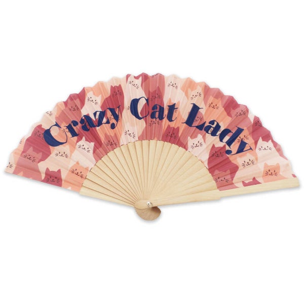 ABANICO.CHICA LOCA POR LOS GATOS / HAND FAN CRAZY CAT LADY