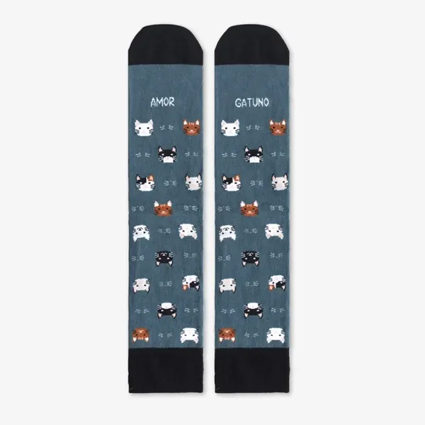 CALCETINES "AMOR GATUNO" GATO VERDE EU 42-46