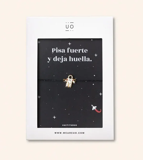 PULSERA CHARM "PISA FUERTE Y DEJA HUELLA" ASTRONAUTA