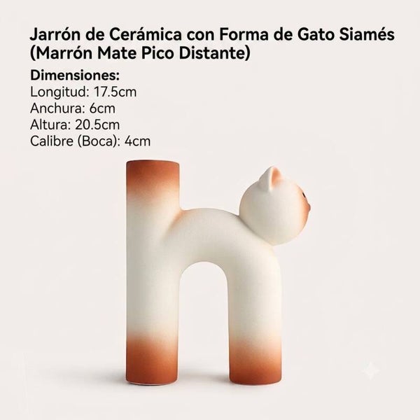 JARRÓN DE CERÁMICA CON FORMA DE GATO