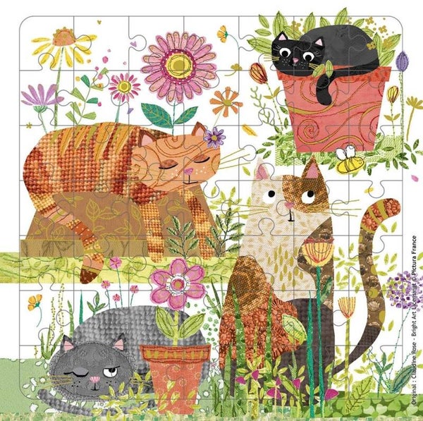 TARJETAS DE FELICITACIÓN PUZZLE CHATS GATO