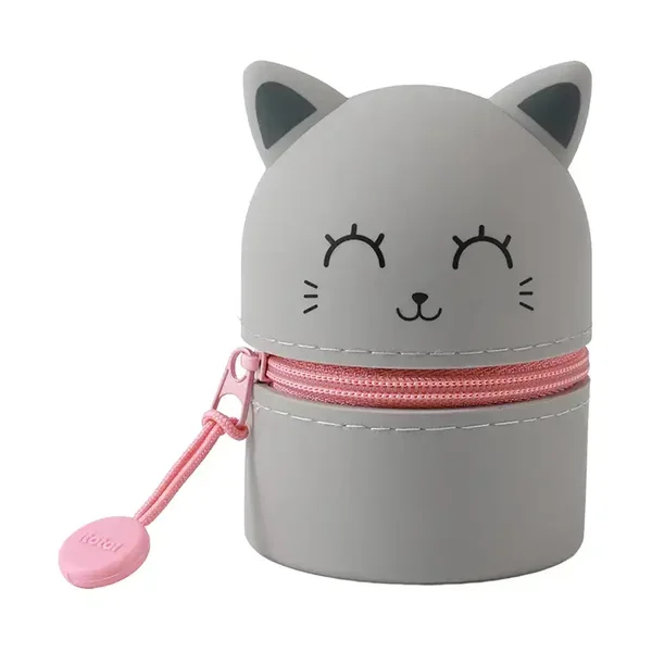 MINI ESTUCHE DE SILICONA GREY CAT GATO