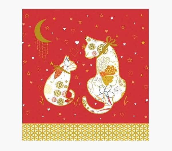 TARJETAS DE FELICITACIÓN ARABESQUE 2 CHATS GATO