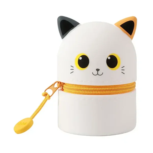 MINI ESTUCHE DE SILICONA ORANGE CAT GATO