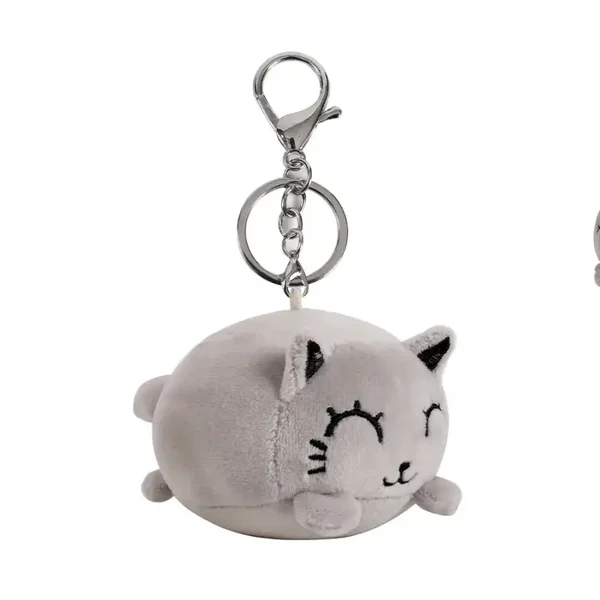 LLAVERO PLUSH GREY CAT GATO