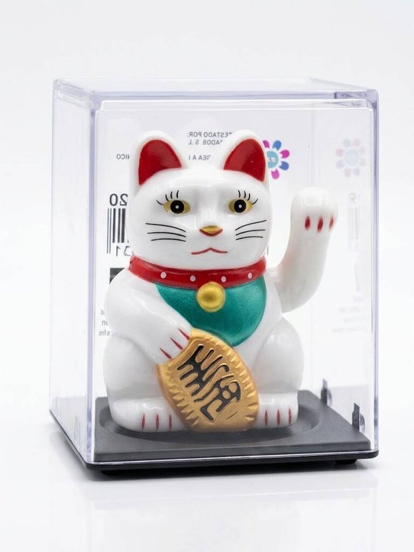 MUÑECO SOLAR MANEKI NEKO GATO DE LA SUERTE