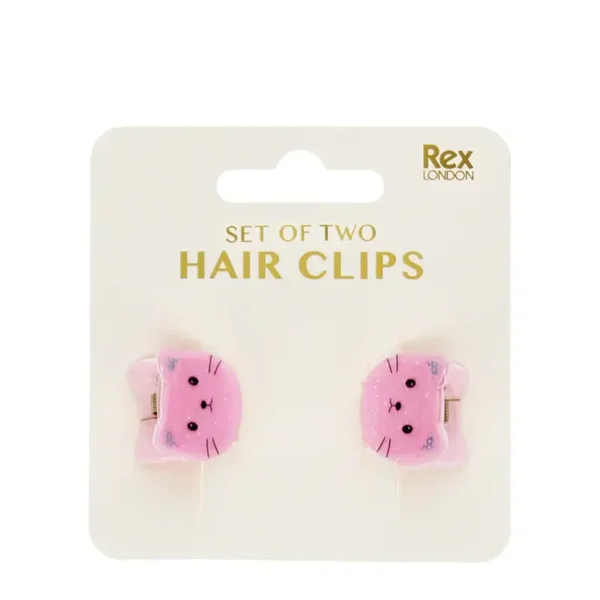MINI PINZAS PARA EL PELO (JUEGO DE 2) - GATOS ROSAS